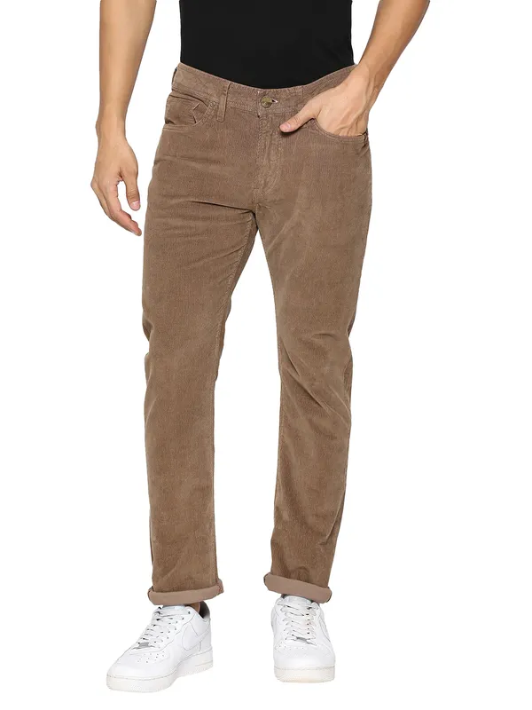 Being Human Clothing Men Slim Fit Denim-Dk Khaki