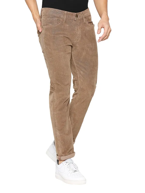 Being Human Clothing Men Slim Fit Denim-Dk Khaki