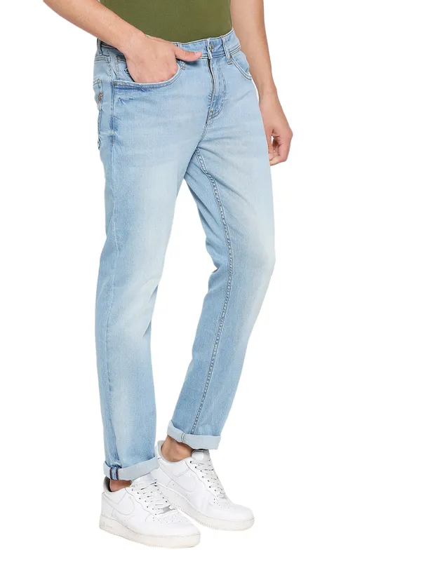 Being Human Clothing Men Slim Fit Denim-Light Tone