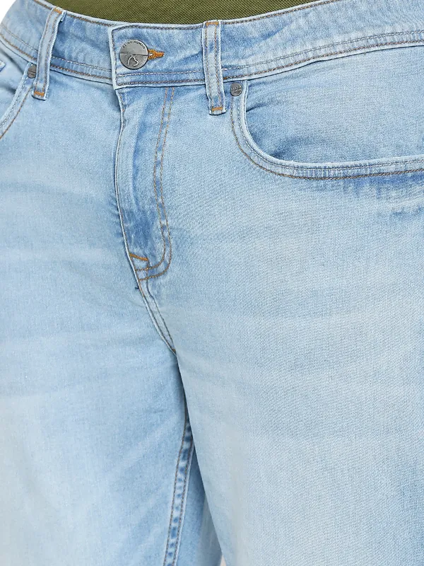 Being Human Clothing Men Slim Fit Denim-Light Tone