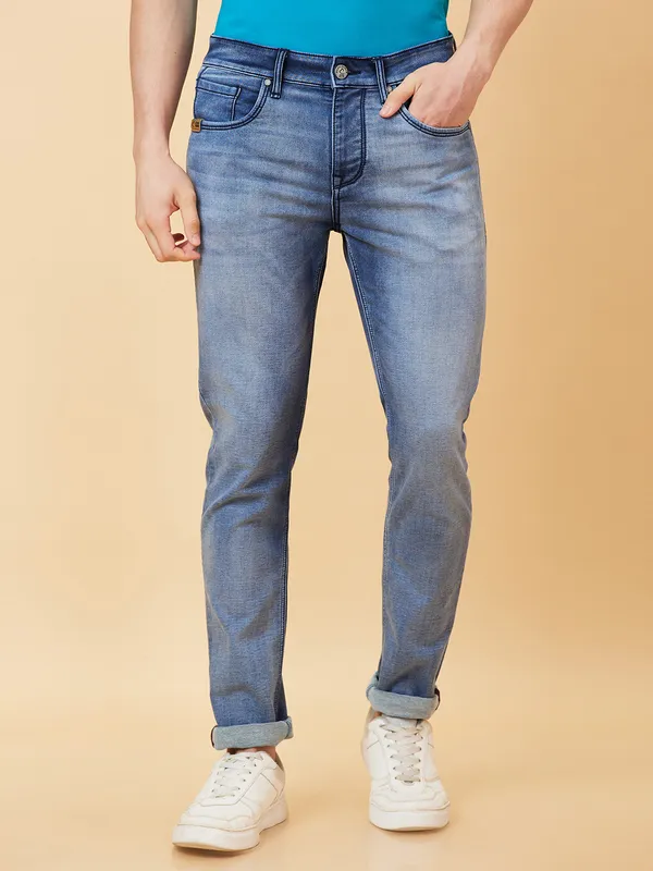 Being Human Men Slim Fit Denim-Light Tone