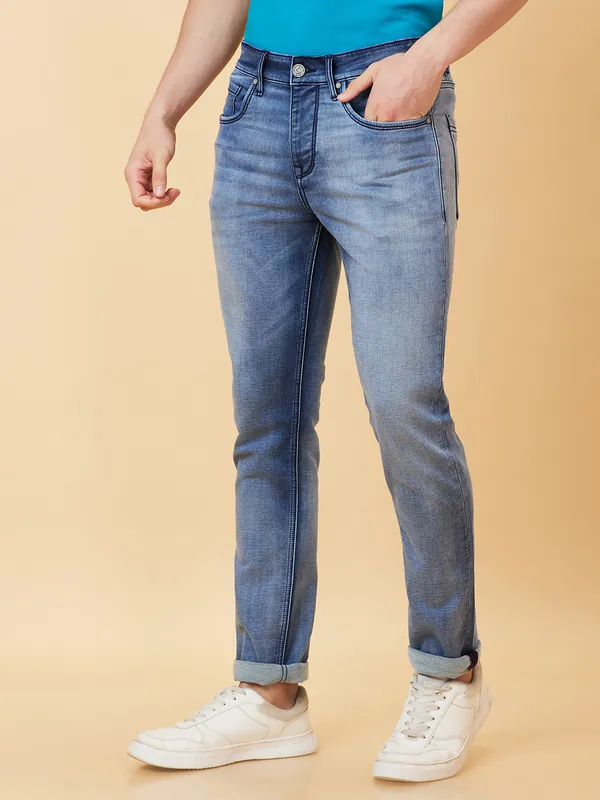 Being Human Men Slim Fit Denim-Light Tone