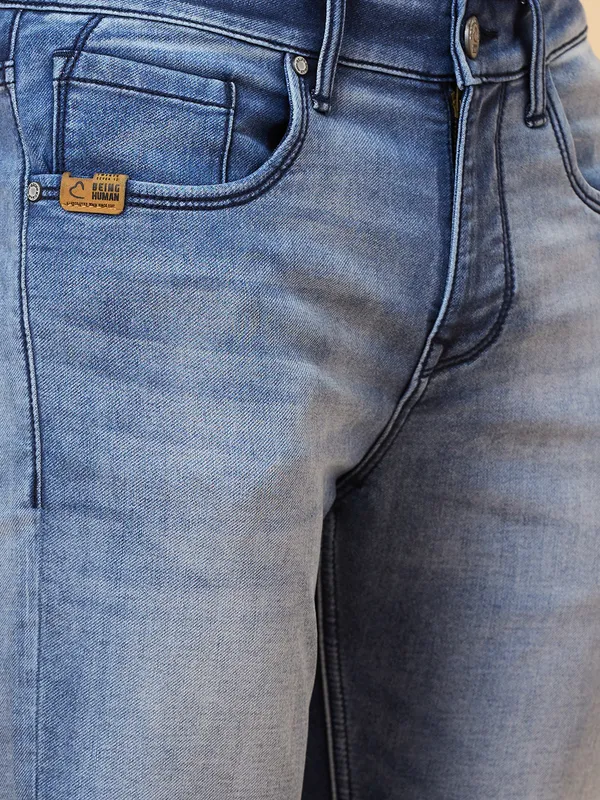 Being Human Men Slim Fit Denim-Light Tone