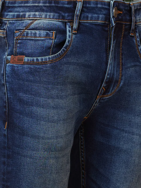 Being Human Men Slim Fit Denim-Dark Tone