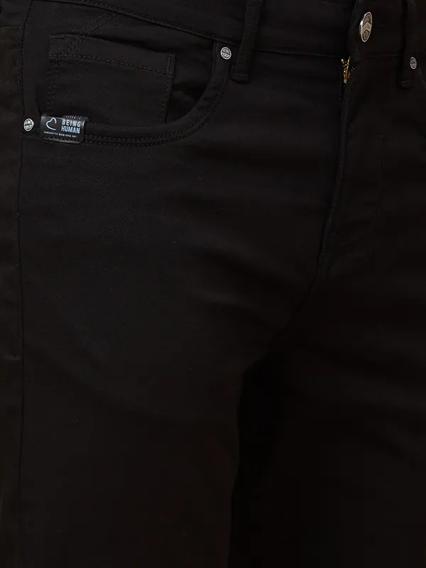 Being Human Clothing Men Boot Cut Fit Denim-Black Tone
