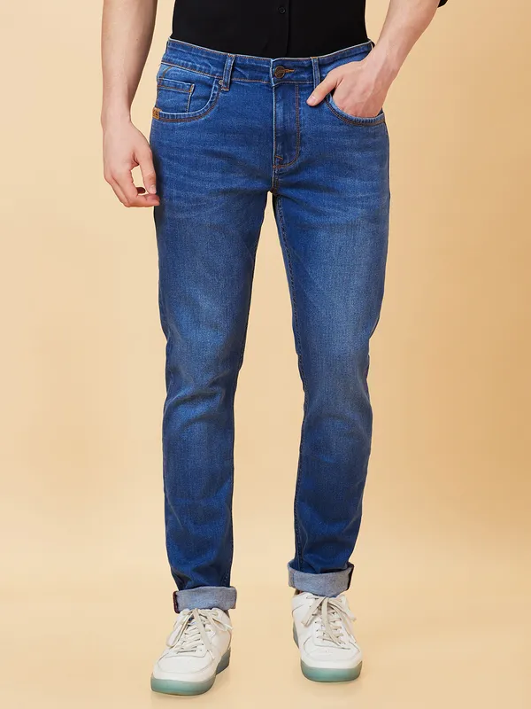 Being Human Men Slim Straight Fit Denim-Black Tone