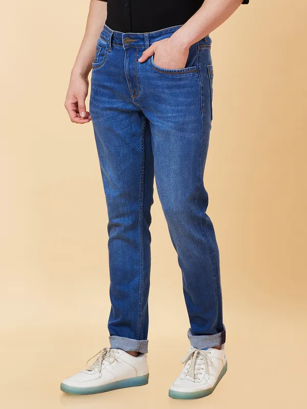 Being Human Men Slim Straight Fit Denim-Black Tone