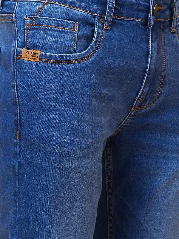 Being Human Men Slim Straight Fit Denim-Black Tone
