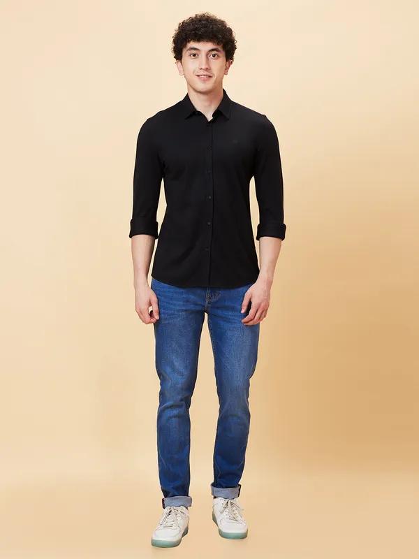 Being Human Men Slim Straight Fit Denim-Black Tone