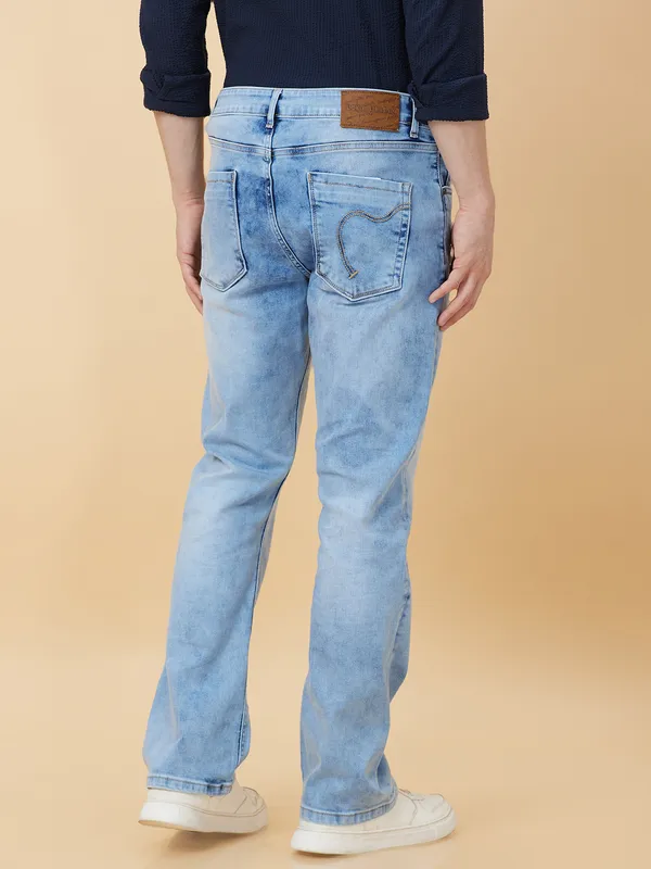 Being Human Clothing Men Boot Cut Fit Denim-Light Tone