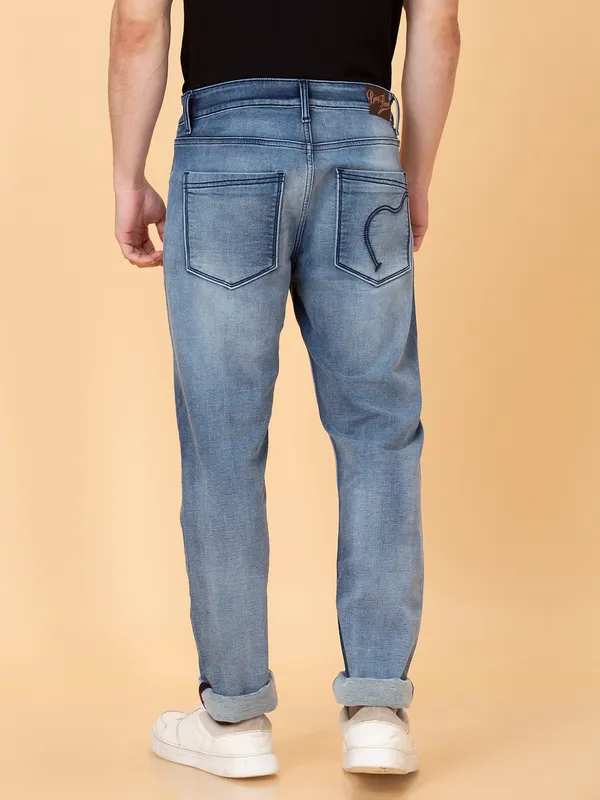 Being Human Men Slim Straight Fit Denim-Light Tone