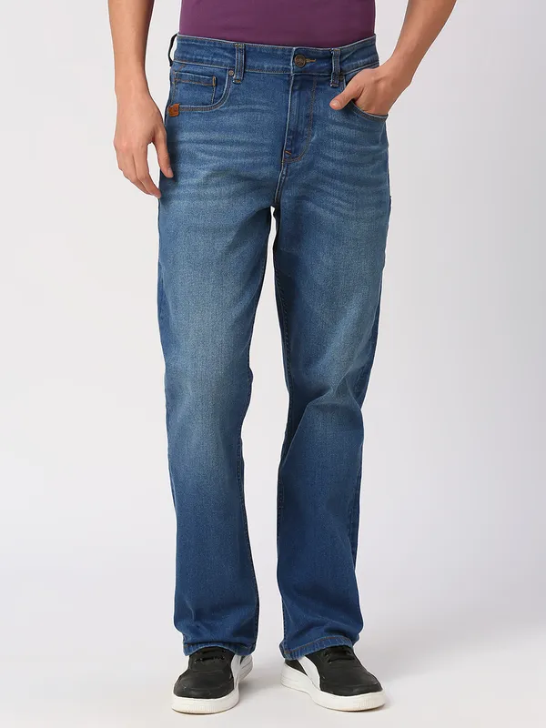 Being Human Clothing Men Boot Cut Fit Denim-Mid Tone