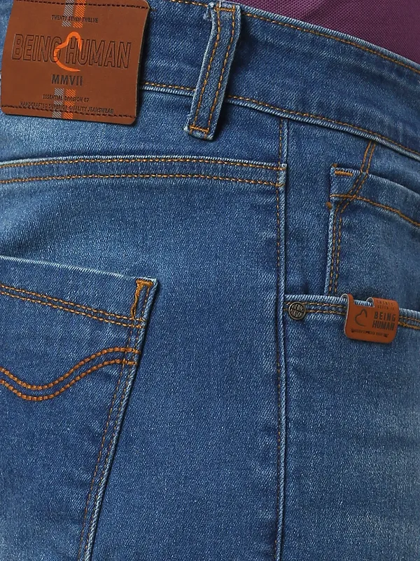 Being Human Clothing Men Boot Cut Fit Denim-Mid Tone