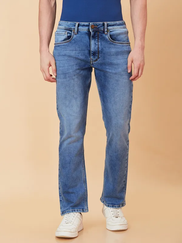 Being Human Clothing Men Boot Cut Fit Denim-Light Tone