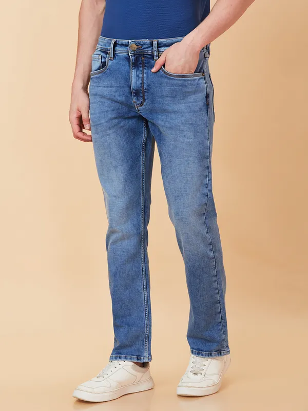 Being Human Clothing Men Boot Cut Fit Denim-Light Tone