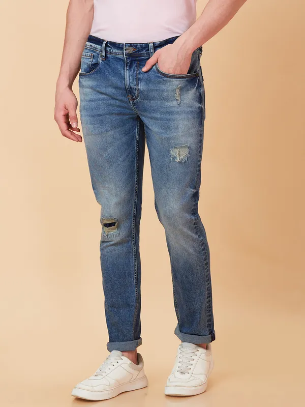 Being Human Men Slim Fit Denim-Mid Tone