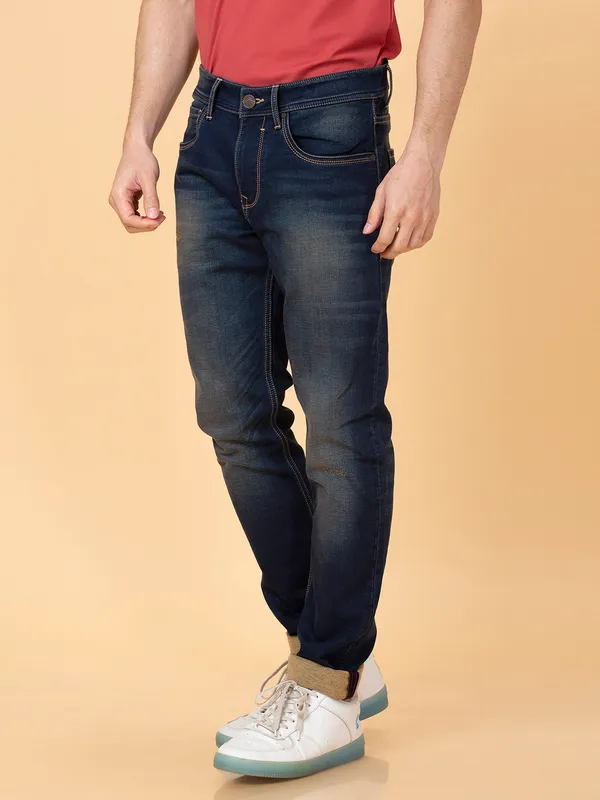Being Human Clothing Men Slim Fit Denim-Dark Tone