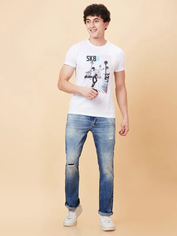 Being Human Clothing Men Boot Cut Fit Denim-Mid Tone