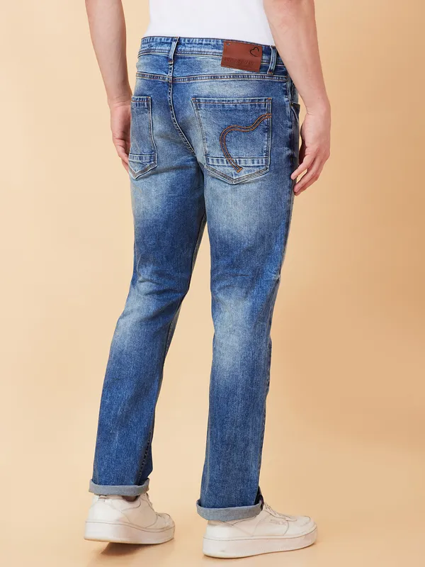 Being Human Clothing Men Boot Cut Fit Denim-Mid Tone