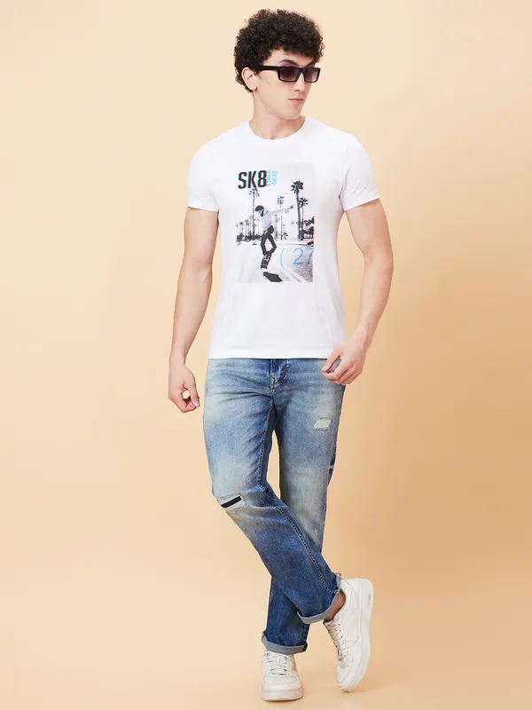Being Human Clothing Men Boot Cut Fit Denim-Mid Tone