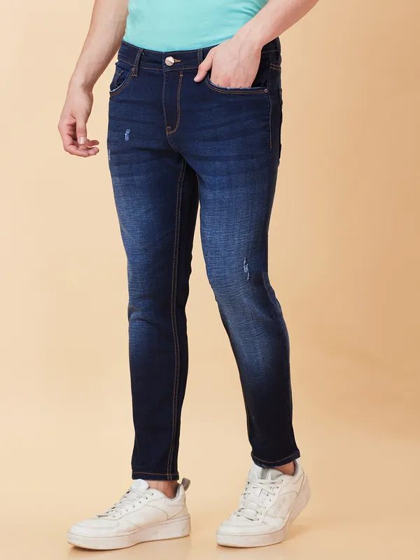 Being Human Clothing Men Cropped Fit Denim-Dark Tone