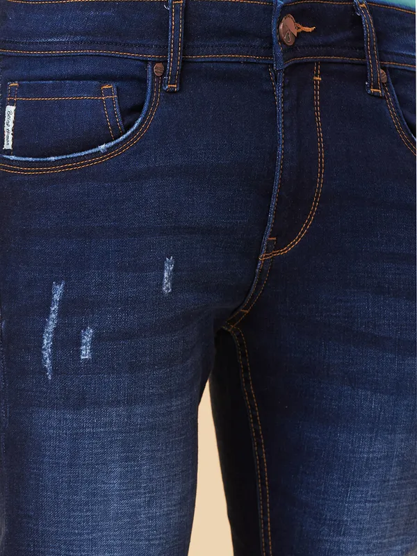 Being Human Clothing Men Cropped Fit Denim-Dark Tone