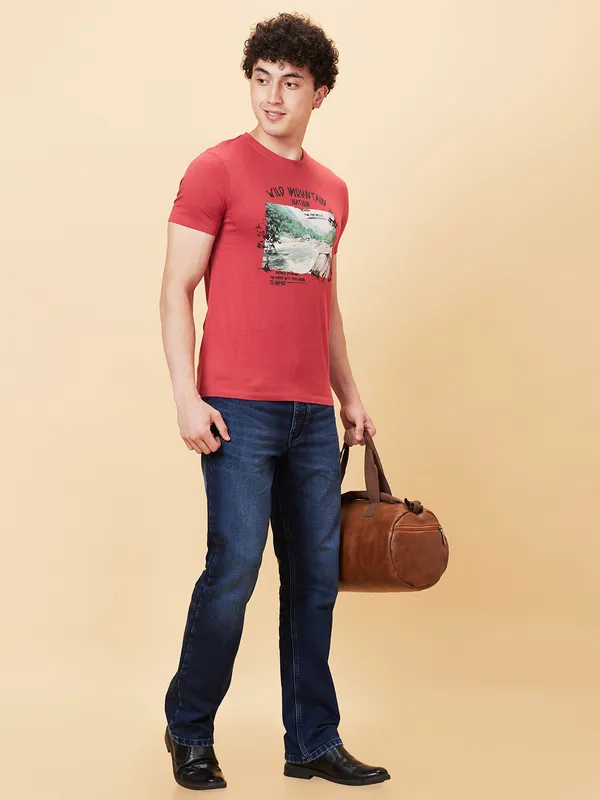 Being Human Clothing Men Boot Cut Fit Denim-Dark Tone