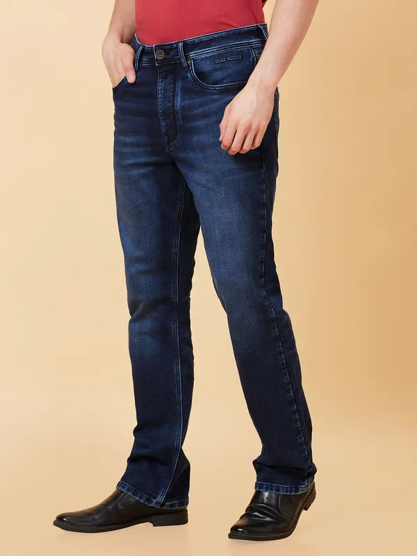 Being Human Clothing Men Boot Cut Fit Denim-Dark Tone