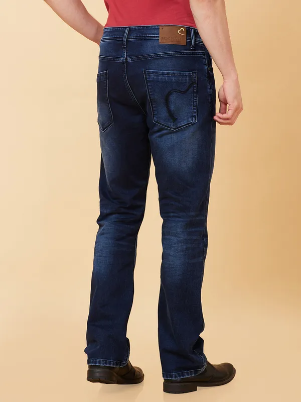 Being Human Clothing Men Boot Cut Fit Denim-Dark Tone