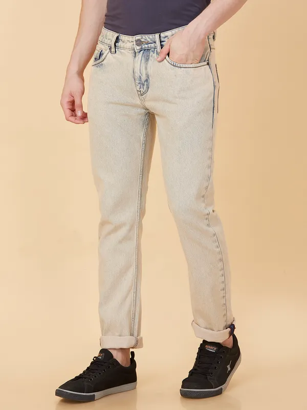 Being Human Men Straight Fit Denim-Babe Pink