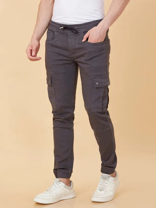 Being Human Men Jogger Fit Denim-Charcoal