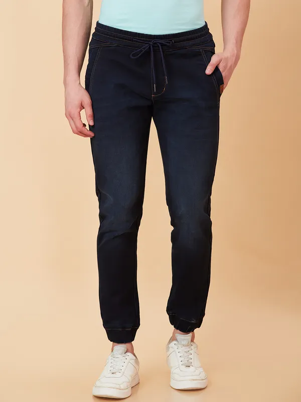 Being Human Men Jogger Fit Denim-Dark Tone