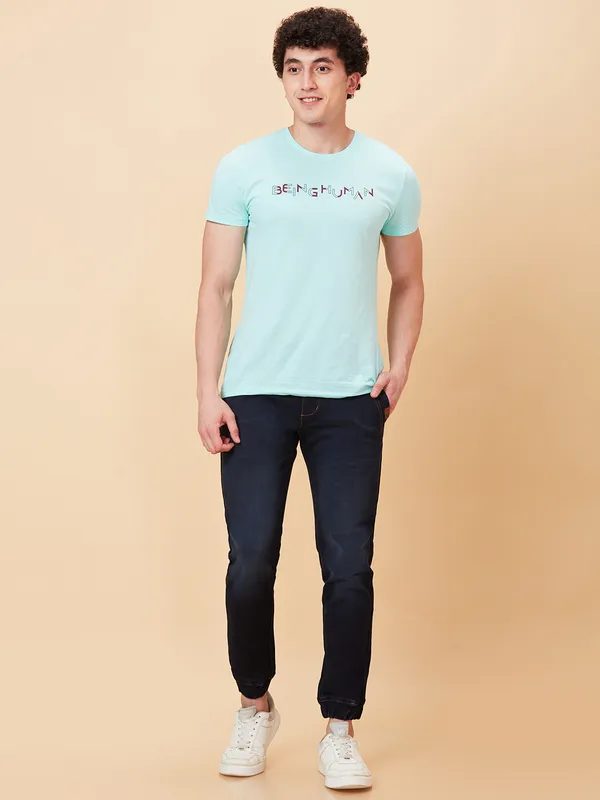 Being Human Men Jogger Fit Denim-Dark Tone