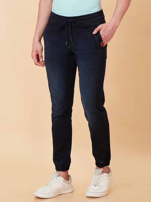Being Human Men Jogger Fit Denim-Dark Tone