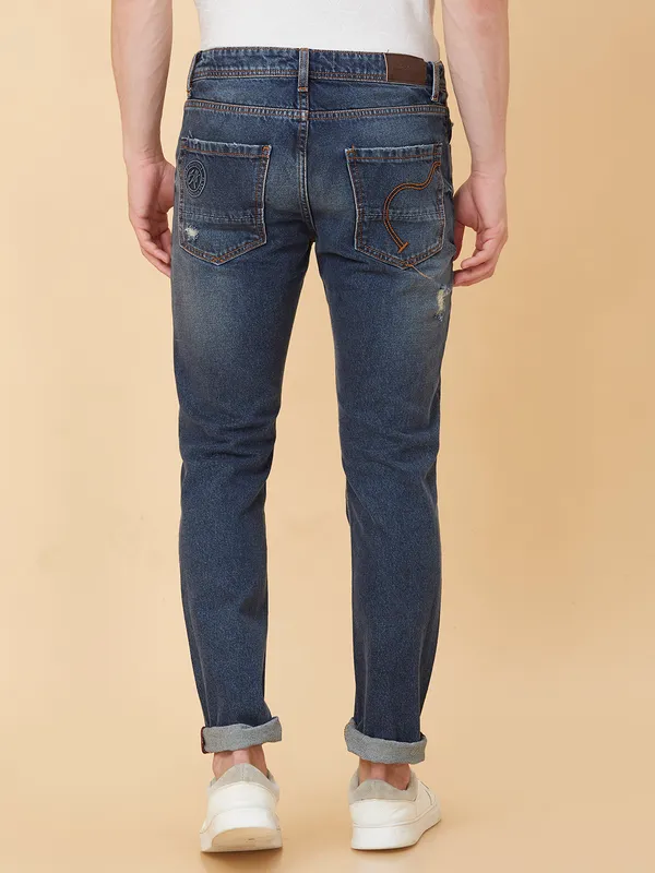 Being Human Men Slim Straight Fit Denim-Mid Tone