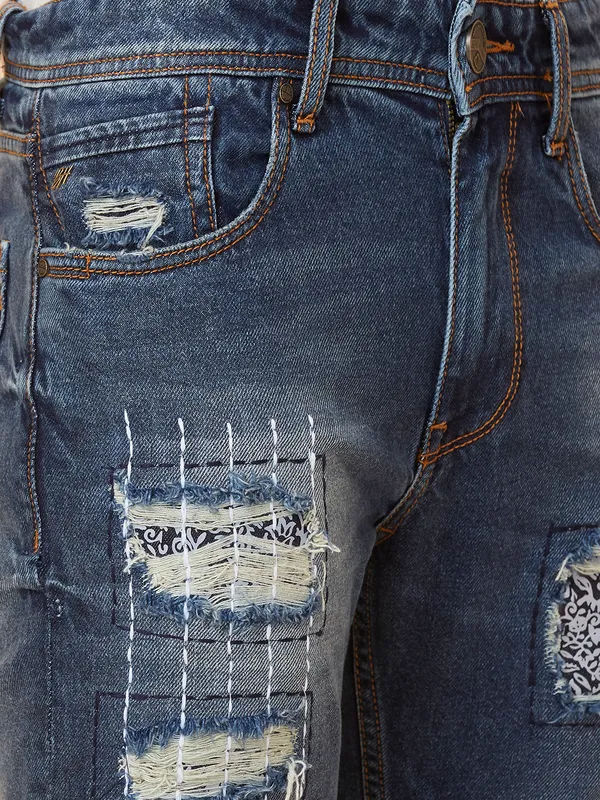 Being Human Men Slim Straight Fit Denim-Mid Tone