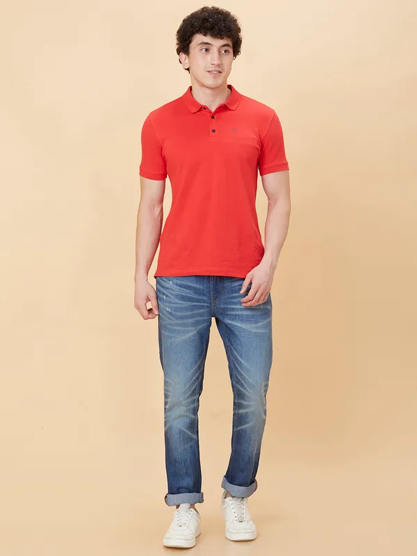 Being Human Men Straight Fit Denim-Mid Tone