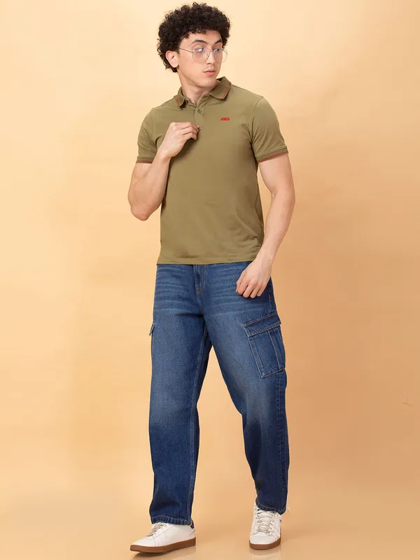 Being Human Clothing Mens-Bottom Denim Dark Tone
