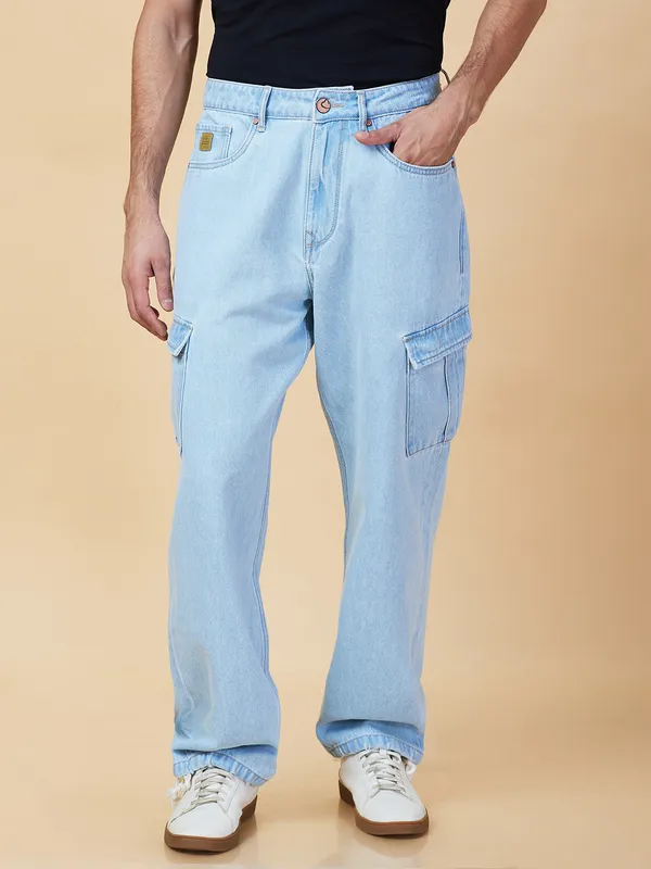 Being Human Clothing Mens-Bottom Denim Light Tone