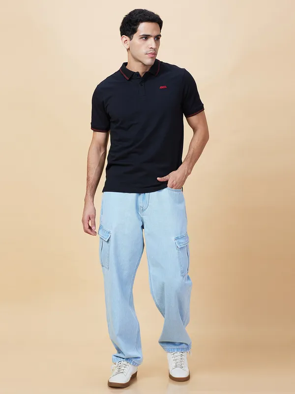 Being Human Clothing Mens-Bottom Denim Light Tone