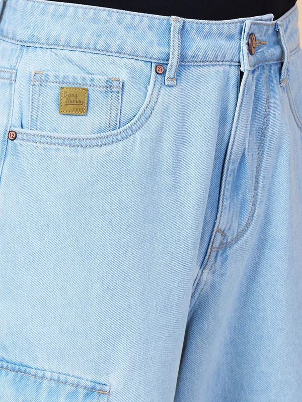 Being Human Clothing Mens-Bottom Denim Light Tone
