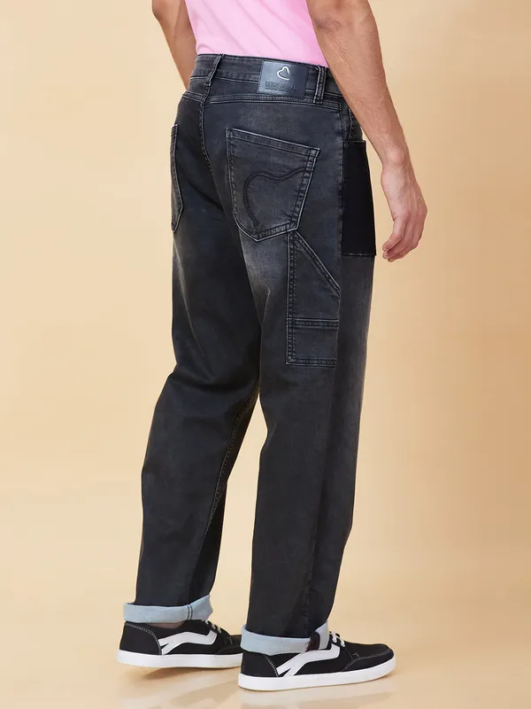 Being Human Clothing Mens-Bottom Denim Black Tone