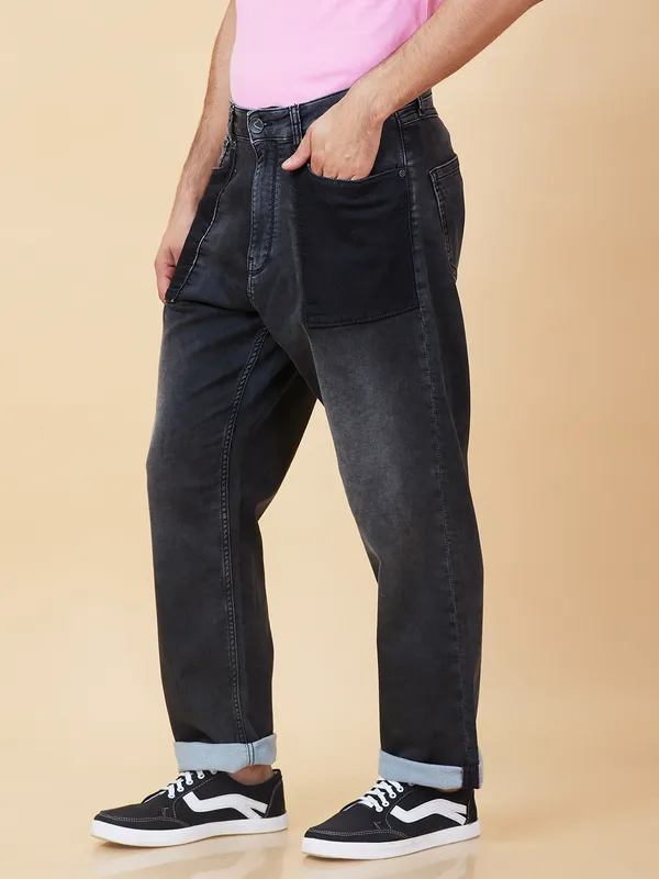 Being Human Clothing Mens-Bottom Denim Black Tone