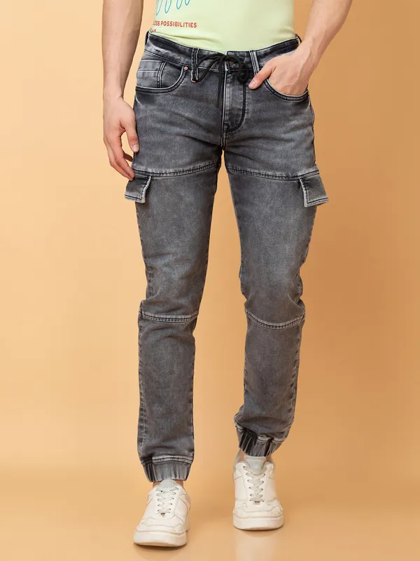 Being Human Mens-Bottom Joggers Grey Tone