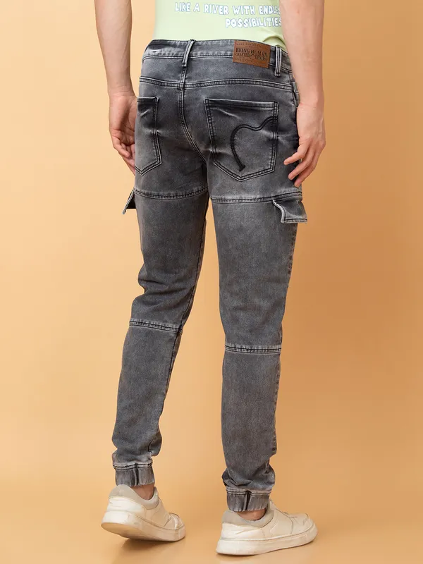 Being Human Mens-Bottom Joggers Grey Tone
