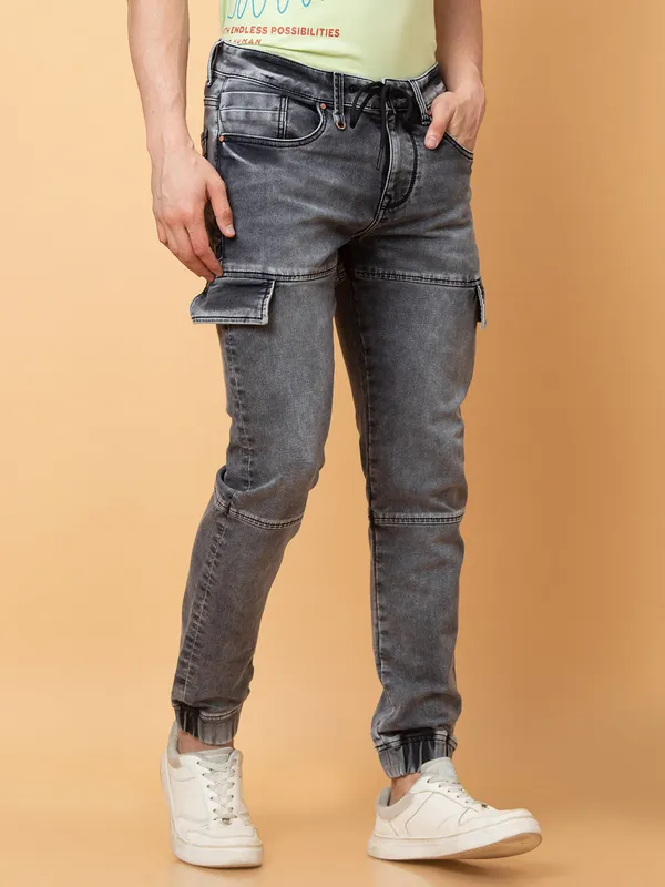 Being Human Mens-Bottom Joggers Grey Tone