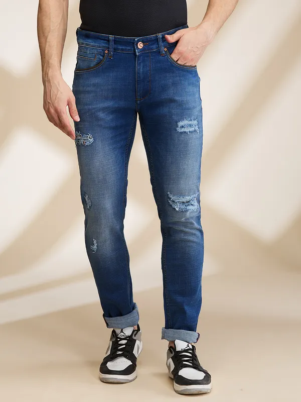 Being Human Clothing Mens-Bottom Denim Mid Tone