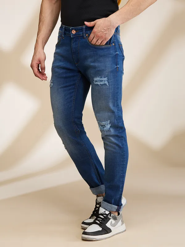 Being Human Clothing Mens-Bottom Denim Mid Tone