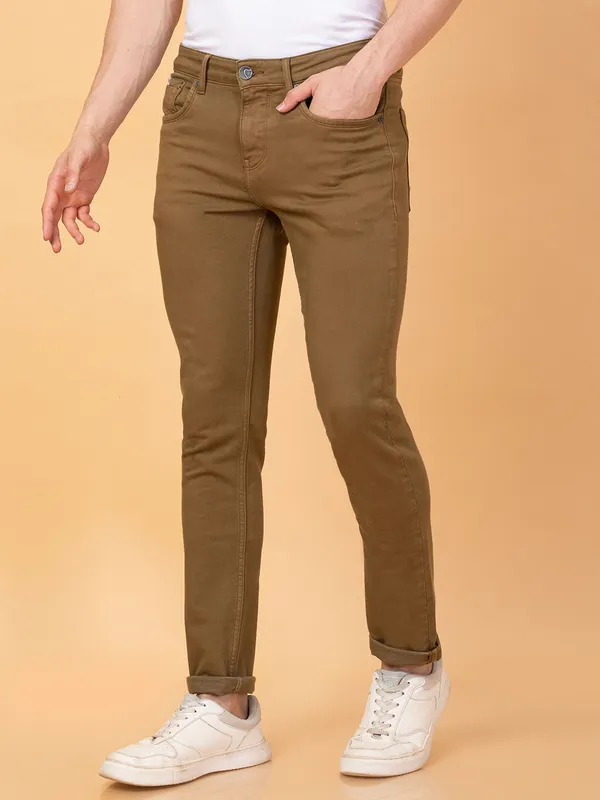 Being Human Mens-Bottom Denim Camel