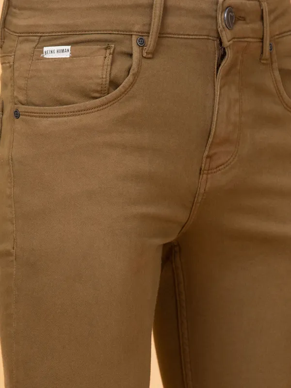 Being Human Mens-Bottom Denim Camel